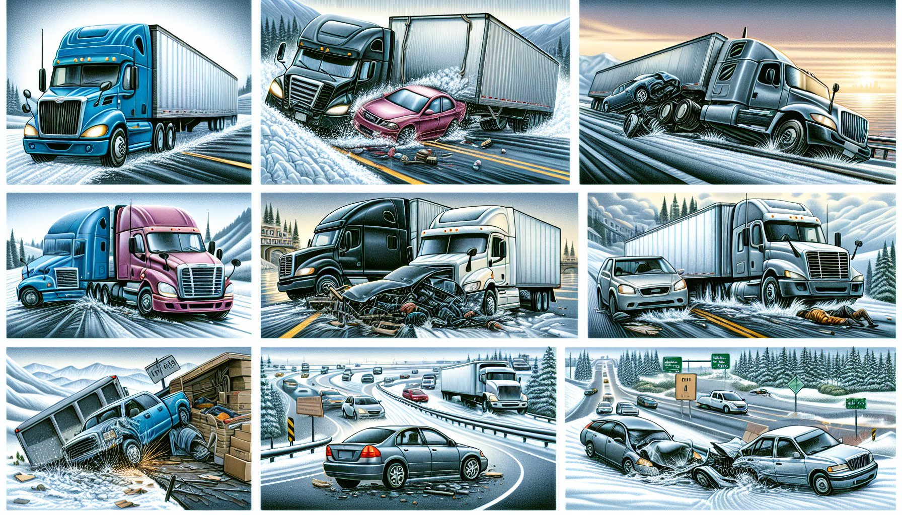 A variety of truck accident scenarios